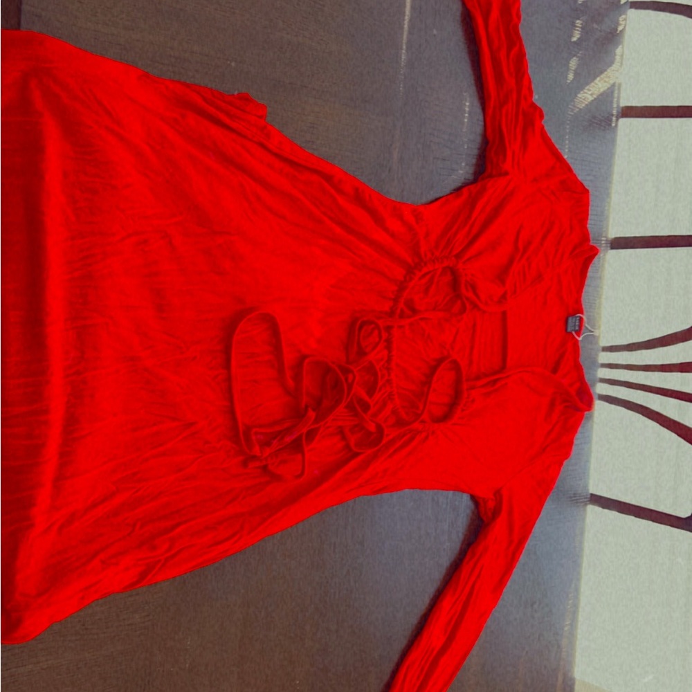 Long sleeve red dress